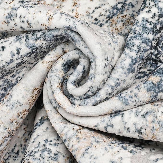 Area Rug Living Room Rugs - 8x10 Thickened Large Soft Indoor Neutral Modern Abstract Low Pile Washable Rug Carpet for Bedroom Dining Room Farmhouse Home Office - Beige Blue