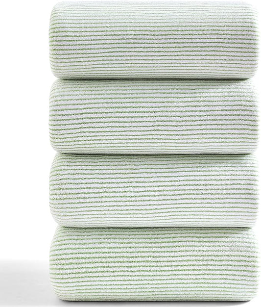 4 Piece Bath Towel Set 35"x70"Oversized Bath Towel for Bathroom Ultra Soft Fluffy Extra Large Bath Sheet Luxury Premium Bathroom Towel Highly Absorbent Quick Dry Shower Towel for Hotel Spa,Green White