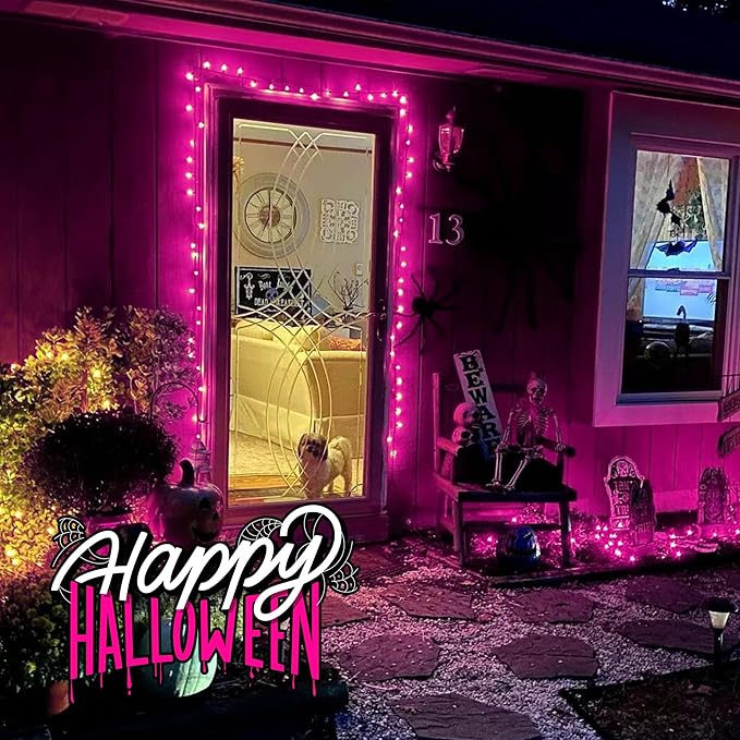 Purple Halloween Lights Outdoor,50 Count Incandescent Bulb Waterproof Fairy Lights,13FT Purple Mini String Lights for Holiday Decorations, Christmas,Halloween,Party, Xmas, Yard,Patio