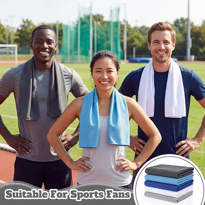 Cooling Towel Bulk - Neck & Face Cool Chilly Towels Microfiber Breathable Sport Sweat Rag for Gym, Yoga, Travel, Camping, Running, Outdoor