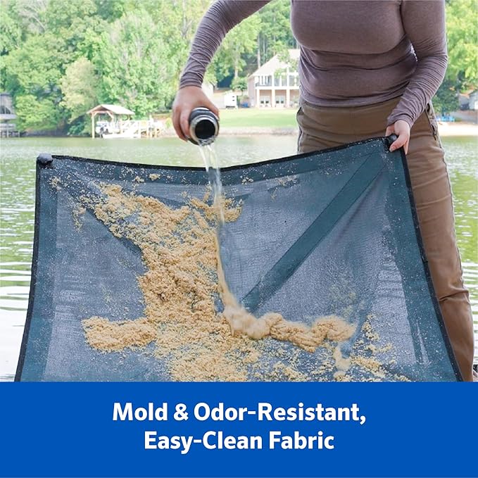 Coolaroo On-The-Go Elevated Dog Bed Kit – Portable & Cooling Travel Cot with HeatShield Fabric for Medium Dogs, Lightweight & Compact, Includes Matching Carry Bag & Pacific Blue Bonus Cover, Medium