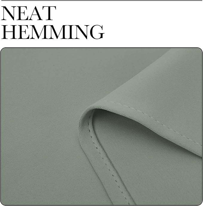 NICETOWN Greyish Green Nursery Essential Thermal Insulated Solid Grommet Top Blackout Short Curtains/Drapes for Son's Room (1 Pair, 42 x 63 inches)