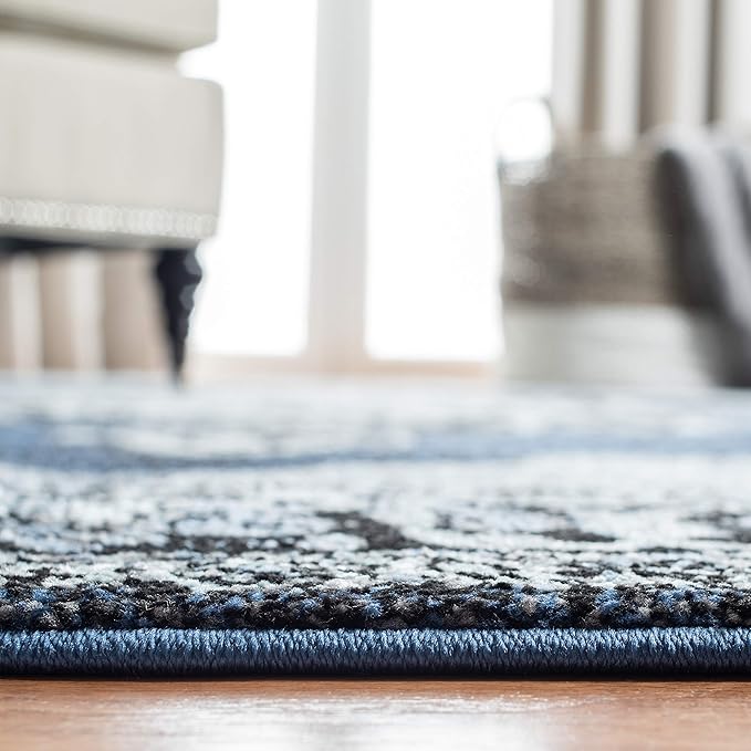 SAFAVIEH Vintage Hamadan Collection Accent Rug - 2'3" x 4', Blue & Grey, Oriental Persian Design, Non-Shedding & Easy Care, Ideal for High Traffic Areas in Entryway, Living Room, Bedroom (VTH219M)