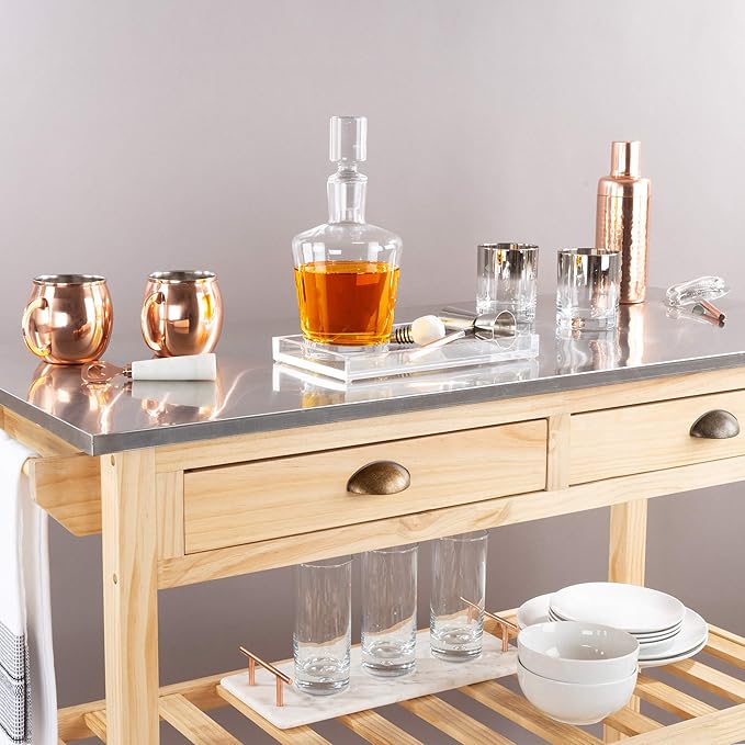 Acrylic Tray Organizer - Clear Minimalist Catchall Holder for Bedside, Bathroom, and Office Storage - Aesthetically Pleasing Room Decor by Lavish Home