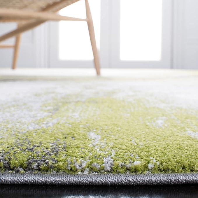 SAFAVIEH Galaxy Collection 8' x 10' Grey/Green GAL117F Modern Abstract Non-Shedding Living Room Dining Bedroom Area Rug
