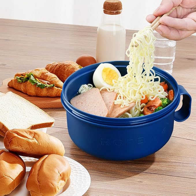 Ramen Cooker,Microwave Ramen Bowl,Ramen Noodle Bowl 48 oz, College Dorm Room Essentials for Girls for Boys, Apartment Essentials, BPA-Free. (orange)