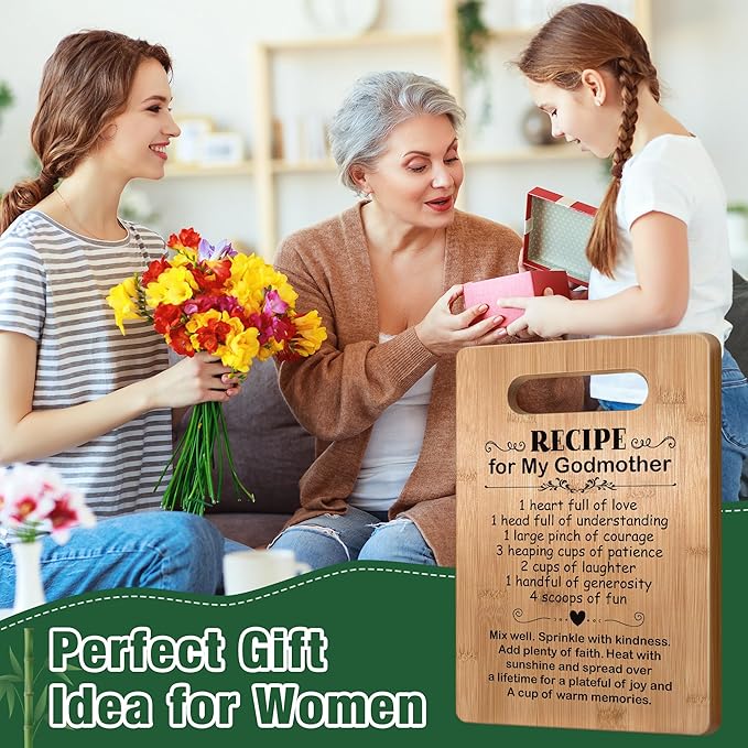 Popular Mothers Day Gifts for Godmother, Godmother Cutting Board, Cute Godmother Gifts from Godchild, Godmom Gift for Mother's Day, Birthday