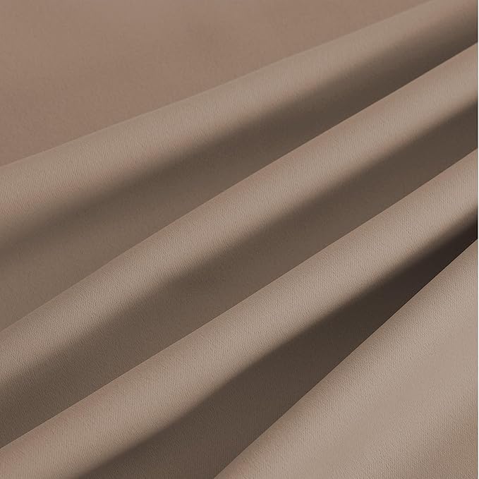 NICETOWN Room Darkening Draperies Curtains Panels, 2 Panels Cappuccino W52 x L63