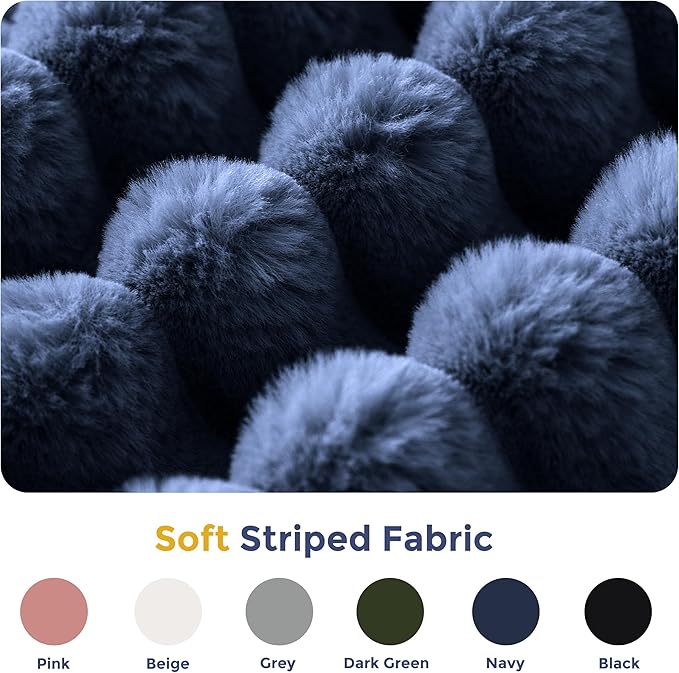 MAXYOYO Folding Sofa Bed, 2 in 1 Convertible Sofa to Lounger Comfy Faux Fur Bean Bag Chair for Adults, Floor Single Sleeper Couch Chair with Handle, Couch Bed for Living Room Bedroom, Navy