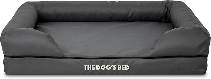 The Dog’s Bed Medium Oxford Grey, Memory Foam, Pain Relief: Arthritis, Hip & Elbow Dysplasia, Post Surgery, Lameness, Supportive, Calming, Waterproof Washable Cover