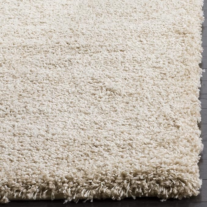 SAFAVIEH Santa Monica Shag Collection 9'6" x 13' Beige SGN725 Solid Non-Shedding Living Room Bedroom Dining Room Entryway Plush 2-inch Thick Area Rug