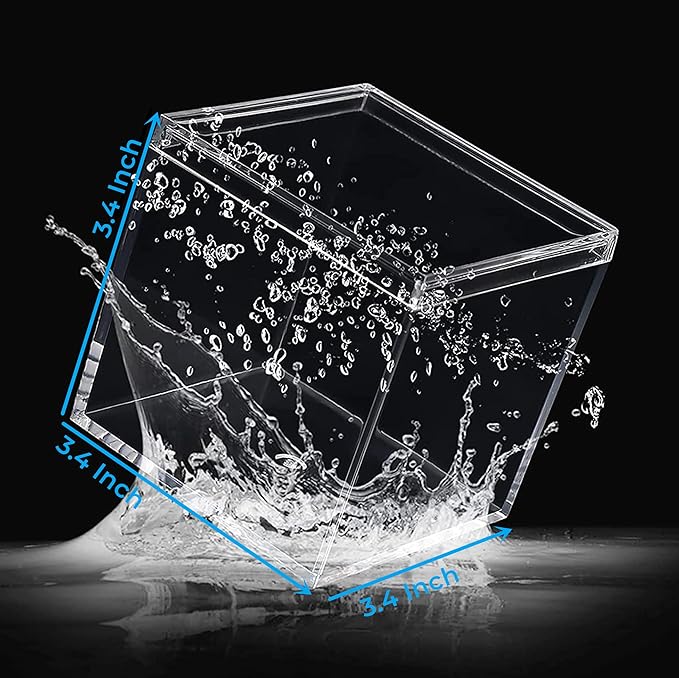 KissYou Acrylic Box with Lid 2 Packs Clear Display Boxes Stackable Storage Bins Plastic Square Cube for Cookie Candy Birthday Party