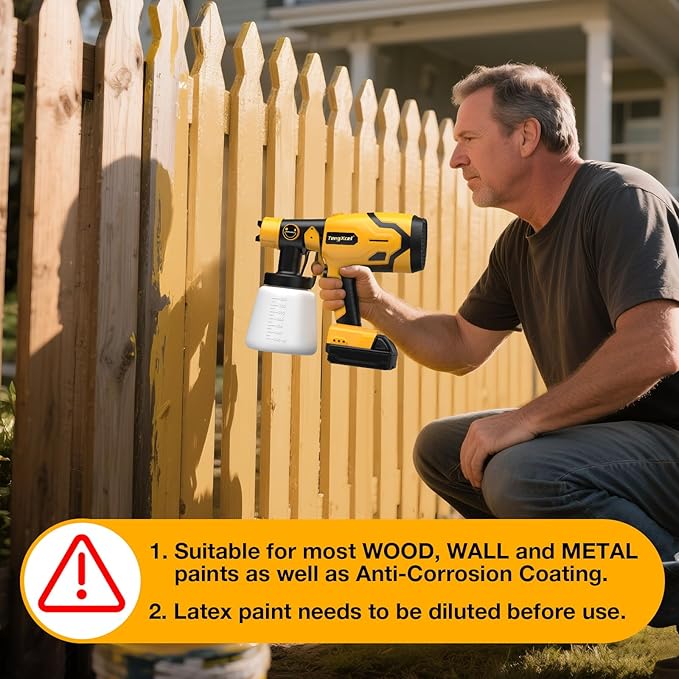 Cordless Paint Sprayer for Dewalt 20V Battery, 600W Brushless Paint Sprayer with 1000LM Container, Sprayer Gun for DIY, Furniture, House Painting, Home Interior and Exterior(No Battery Included)