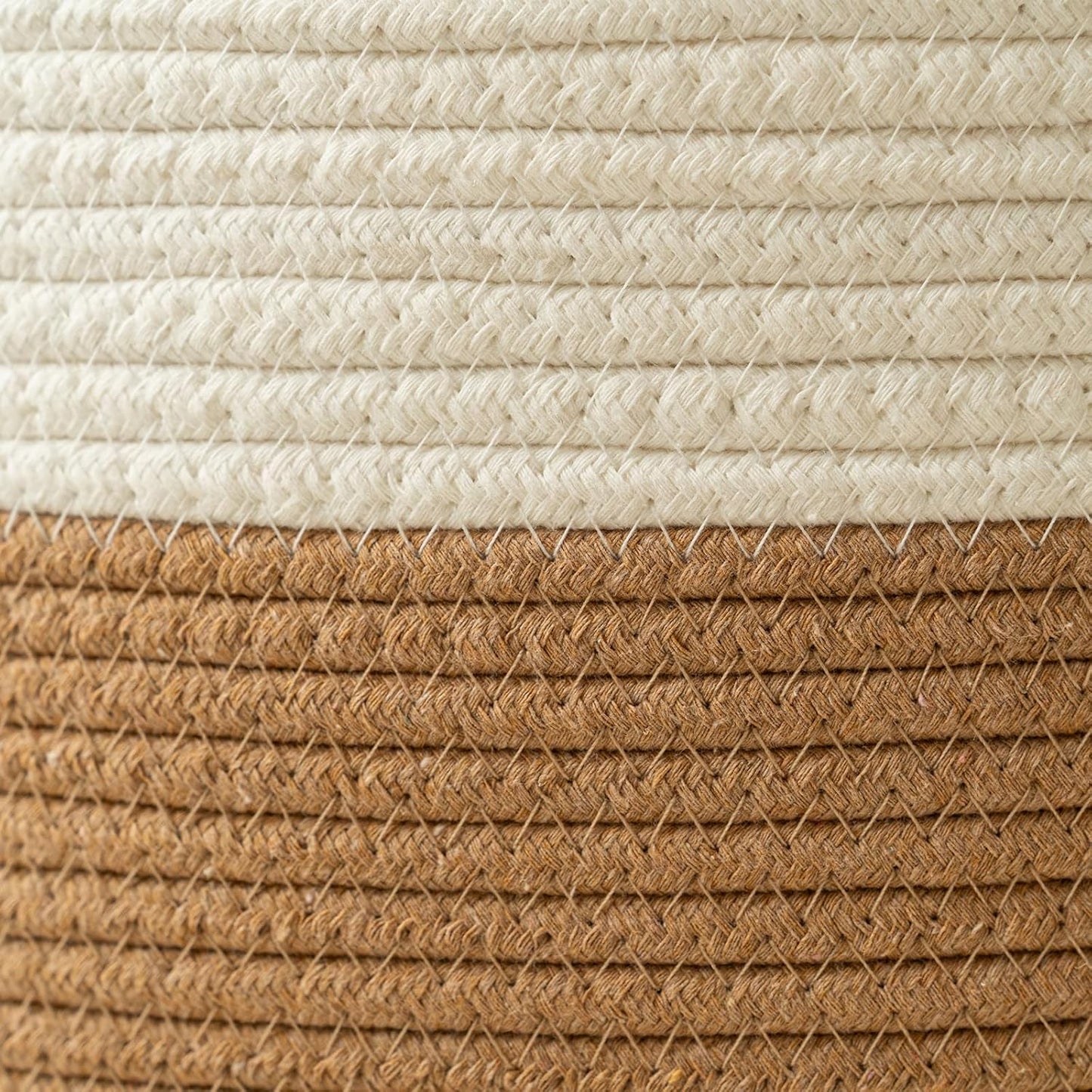 Boho Cotton Rope Storage Basket with Wooden Tassels