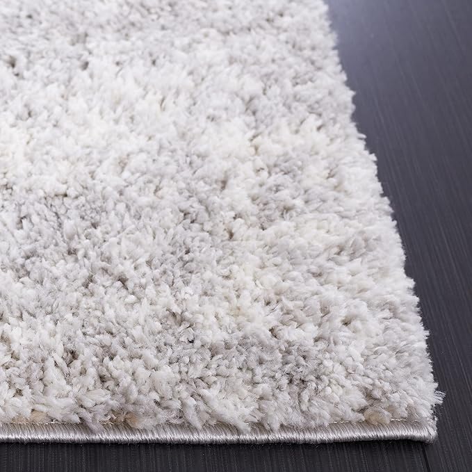 SAFAVIEH Berber Shag Collection Area Rug - 5'1" Square, Grey & Ivory, Modern Design, Non-Shedding & Easy Care, 1.2-inch Thick, Ideal for The Living Room, Bedroom, Dining Room (BER563G-5SQ)