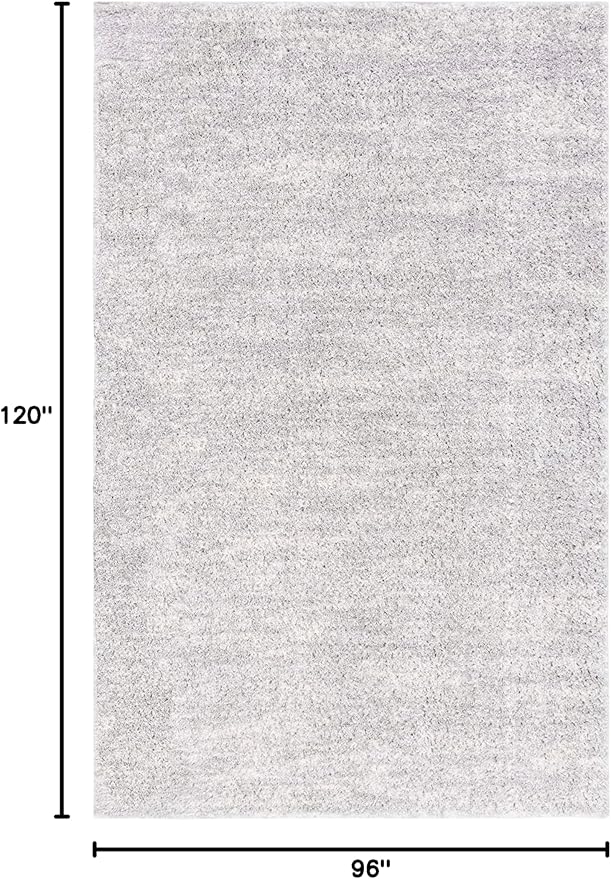 SAFAVIEH Area Rug 8x10 - Berber Shag Collection - Large - Grey & Ivory, Modern Design, Non-Shedding & Easy Cleaning, Plush Thick Pile, Ideal for Living Room, Bedroom, Dining Space (BER563G)