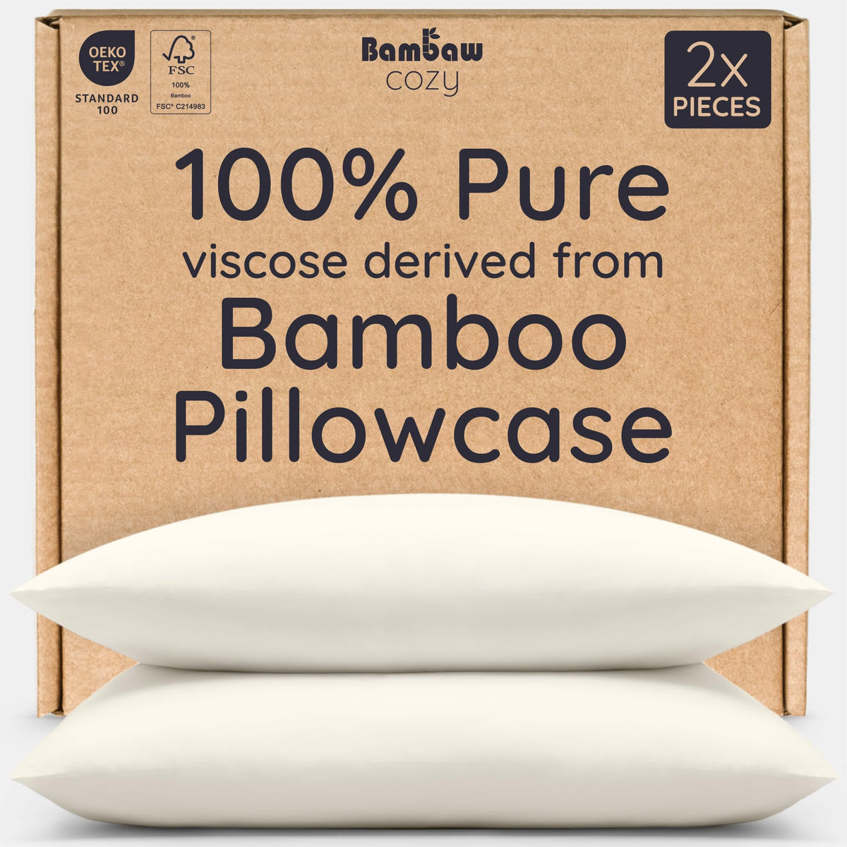 Bambaw 100% Viscose Derived from Bamboo Pillowcase - Image 1