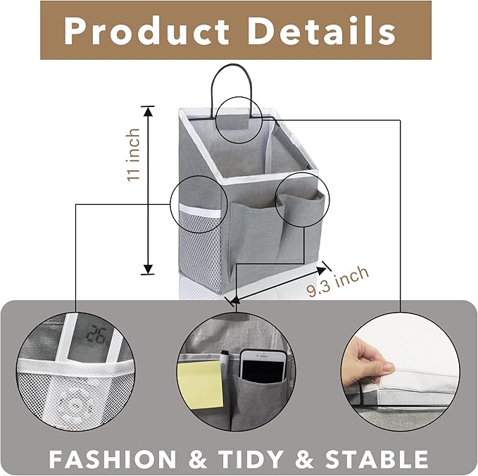 2pcs Wall Hanging Baskets for Organizing, Hanging Storage Bag as Over the Door Organizer, Wall File Organizer, Rv Storage and Organization. For Bedroom, Office, Camper (Black-Upgraded)