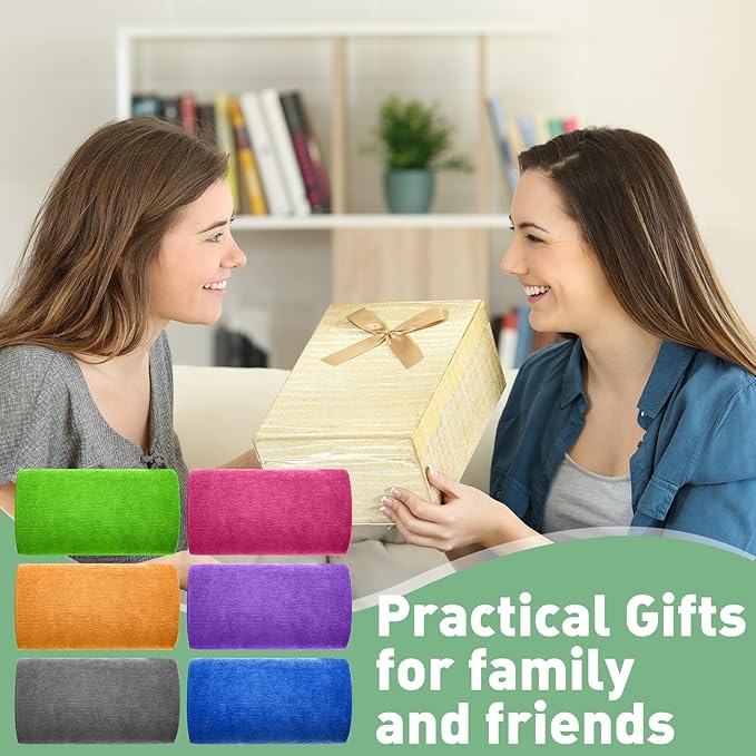6 Pcs Hot Yoga Towels Bulk Non Slip Microfiber Anti Slip Absorbent Multicolor Wicking Pilates Yoga Mat Towel for Women Men Pilates, 27" x 72" (Stylish)