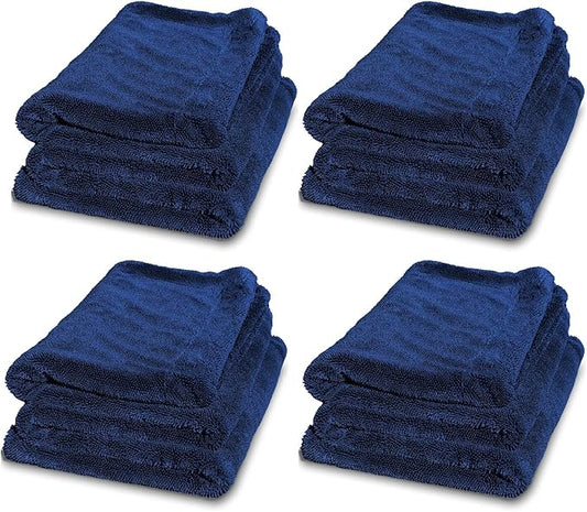 XL Car Drying Towel,1300 GSM Professional Car Towel with Double Twisted Loop, Car Drying Towels Extra Large Super Absorbent, Microfiber Drying Towels for Cars, Trucks - 40"x24", Navy 4-Pack