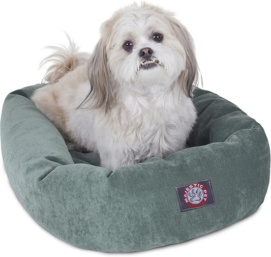 Majestic Pet Villa 24 Inch Shredded Memory Foam Dog Bed for Small Sized Dog 24x19x7 Inch–Orthopedic Pet Bed - Washable Small Puppy Mat with Head Support-Azure