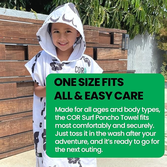 COR Surf Kids Unisex Changing Swim Poncho Towel Robe — (Retro-Sand)