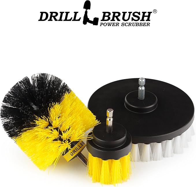 Cleaning - Bathroom Accessories - Drill Brush - Shower Cleaner - Shower Curtain - Shower Door - Shower Curtain - Bathtub - Cast Iron - Bath Mat - Tile - Grout Cleaner - Microfiber Cleaning Cloth