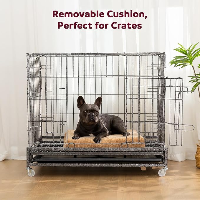 Self-Warming Orthopedic Dog Bed for Small Dogs & Puppies - Memory Foam for Joint Pain & Arthritis, Pet Bed w/Washable Removable Cover & Waterproof Liner, Dog Couch w/Raised Bolster & Non-Slip Base