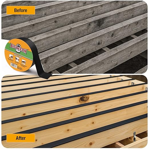 BIGTEETH Joist Tape - 2 inch x 49 Feet Waterproof Butyl Tape,JoistTape for Decking,UV Resistance,Weather Resistant,Butyl FlashingTape for Deck and Roof Joists