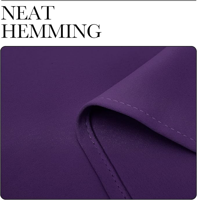 NICETOWN Royal Purple Blackout Curtains 48 inches Length for Laundry Room, 2 Panels, 42" Wide, Thermal Insulated Decoration Drapes for Short Window