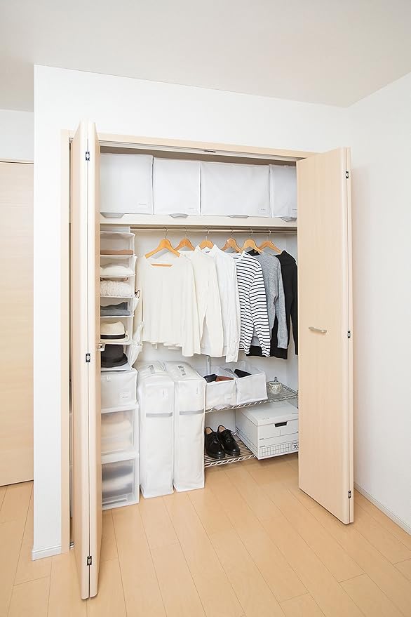 Towa Sangyo 85694 MSC 2-Way Storage Bag, Closet, For Clothes and Accessories, White, 16.1 x 7.1 x 2.0 inches (41 x 18 x 5 cm)