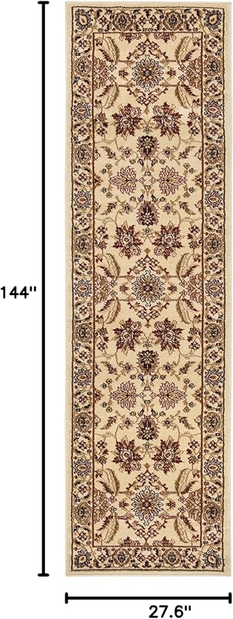 SAFAVIEH Lyndhurst Collection Runner Rug - 2'3" x 12', Ivory & Ivory, Traditional Oriental Design, Non-Shedding & Easy Care, Ideal for High Traffic Areas in Living Room, Bedroom (LNH216A)