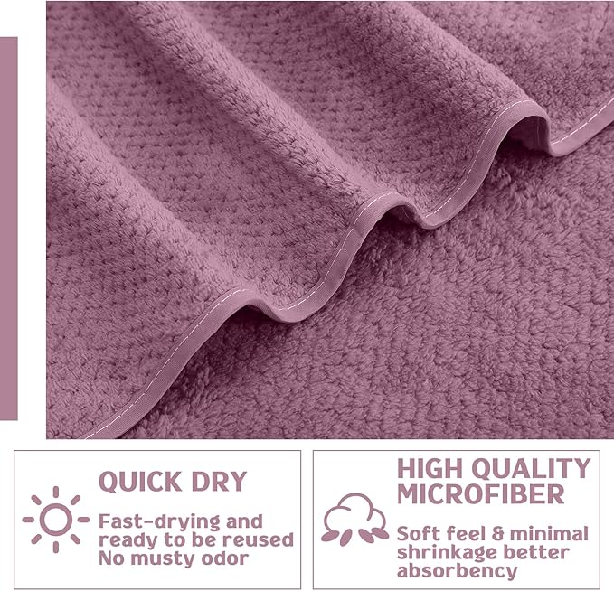 20 Pack Bulk Bath Towels Set, Large Quick Dry Bath Towels 55" x 28" for Spa, Gym, Salon, Hotel and Rental Use(Purple, White, Gray, Khaki)