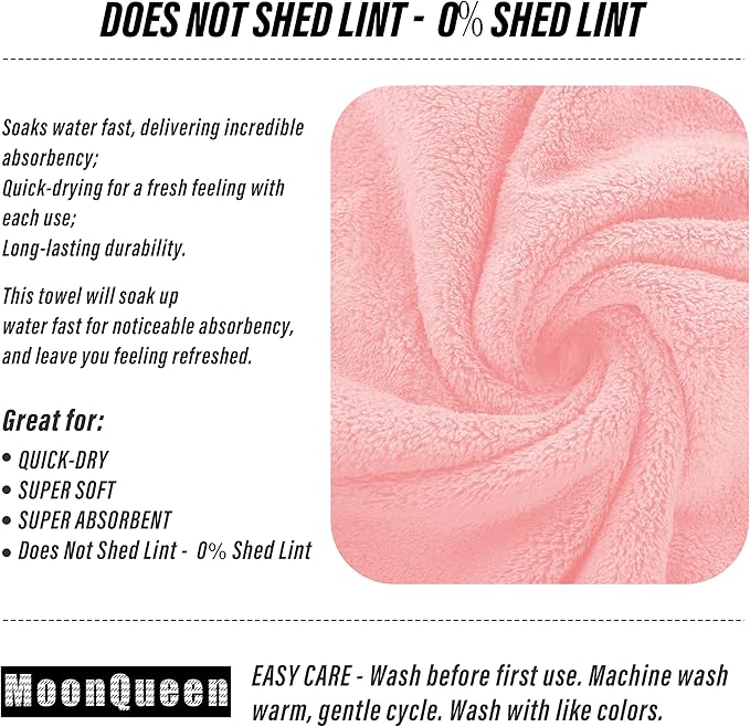 18 Pack Premium Hand Towels - Quick Drying - Microfiber Coral Velvet Highly Absorbent Towels - Multipurpose Use as Hotel, Bathroom, Shower, Spa, Hand Towel 16 x 28 inches (Pink)