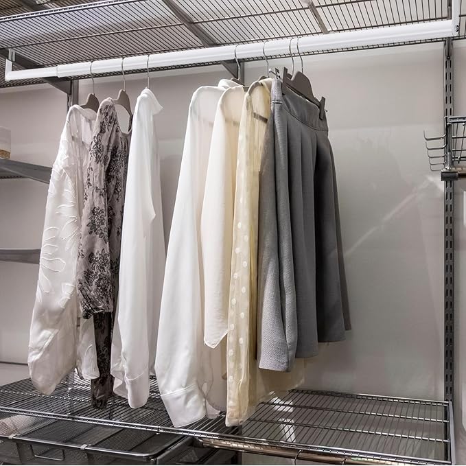 Expandable Closet Rod for Wire Shelf Hanging Clothes Adjustable Heavy Duty Closet Hanging Rod Extender Heavy Duty Hanger Bar Metal Poles for Wardrobes Hanger, 1 Pack(36-60 Inch,White)