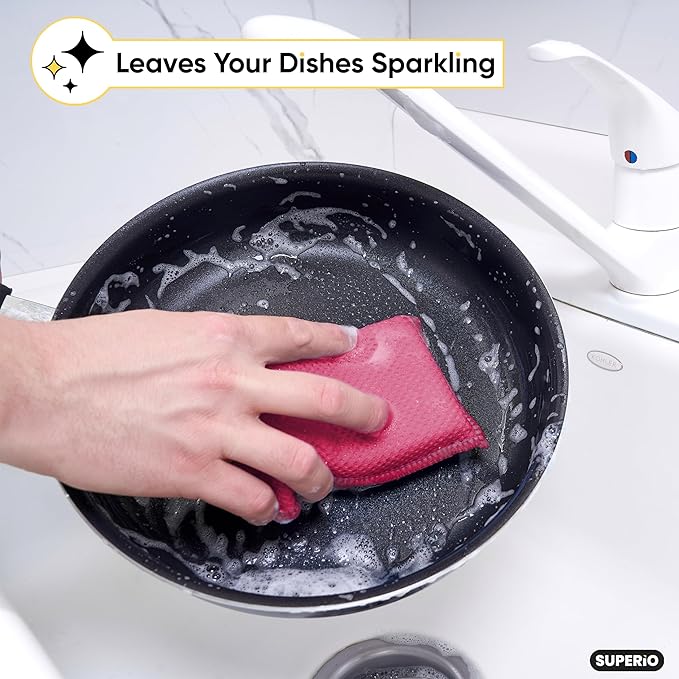 Microfiber Sponges for Dishes Kitchen Sponges Non-Scratch Sponge Dish Scrubber Pack of 9 Heavy Duty Household Cleaning Sponges Multi-Purpose Cleaning Supplies Dish Sponge Kitchen Sponges