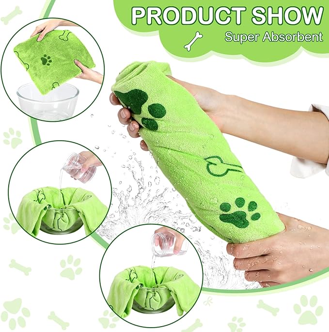 8 Pcs Dog Towels for Drying Dogs Cats Pet Towels Bulk Puppy Microfiber Quick Drying Paw Bath Bathing Supplies Absorbent for Medium Pets(Colorful,18 x 28 Inch)