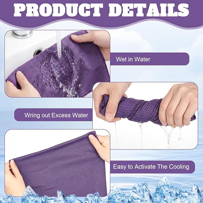 Cooling Towel Bulk - Neck & Face Cool Chilly Towels Microfiber Breathable Sport Sweat Rag for Gym, Yoga, Travel, Camping, Running, Outdoor
