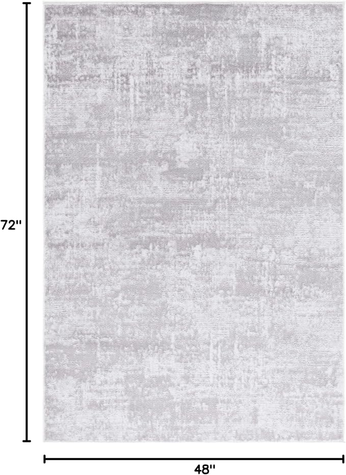 SAFAVIEH Amelia Collection Accent Rug - 4' x 6', Ivory & Stone Grey, Modern Abstract Design, Non-Shedding & Easy Care, Ideal for High Traffic Areas in Living Room, Bedroom, Dining (ALA700E-4)