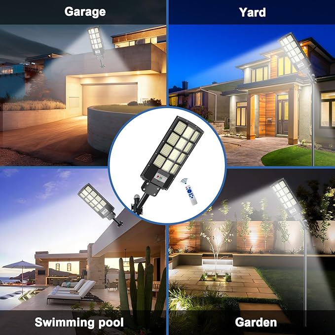 Solar Street Light, Solar Floodlights Outdoor Waterproof Motion Sensor 6500K Dusk to Dawn Light