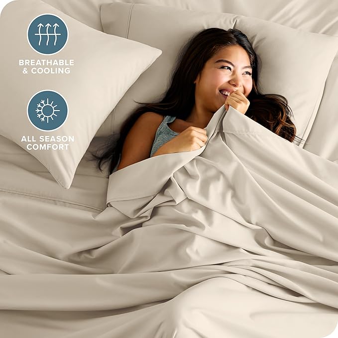 Split Head Flex King Sheet Set 4-Piece - Ultra-Soft Microfiber Deep Pocket