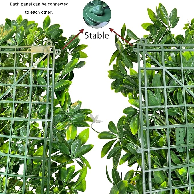 Artificial Plant Wall Roll: 4FT X10FT (40 sqft) UV-Anti Ivy Privacy Fence Screen Faux Greenery Panels Backdrop Boxwood Ivy Vine Leaf Hedge Fence for Indoor Outdoor Green Decor