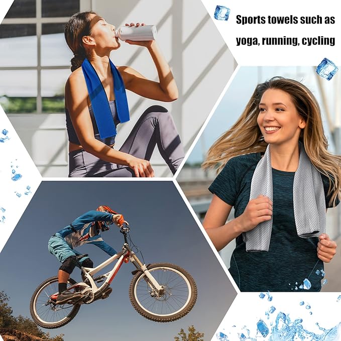 100 Pack Cooling Towel - Microfiber Cold Sports Sweat Rags Neck & Face Breathable Ice Chilly Towel for Gym Yoga Golf Workout Beach Accessories