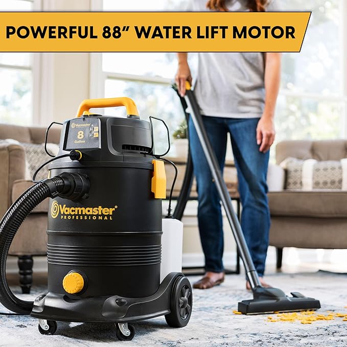 Vacmaster VK809PWR 0201 8 Gallon 5.5 Peak HP Wet/Dry/Upholstery Shampoo Vacuum Cleaner