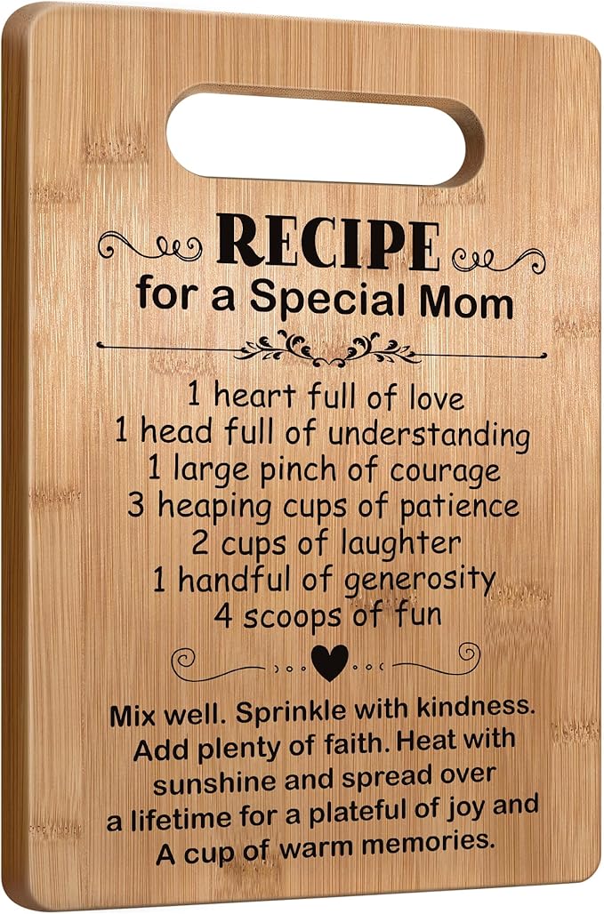 Mom Birthday Gifts from Daughter Son, Mother Cutting Board Gift, Cute Mom Gifts from Daughter Son, Mother's Day Gifts for Mom, Mom Gift for Valentines Day