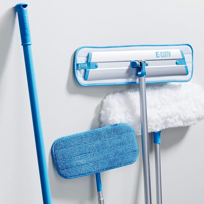 E-Cloth 4-Pack Deep Clean Mop Head, Microfiber Mop Replacement Head, Perfect Floor Cleaner for Hardwood, Laminate, Tile and Stone Flooring, Washable and Reusable, 100 Wash Promise