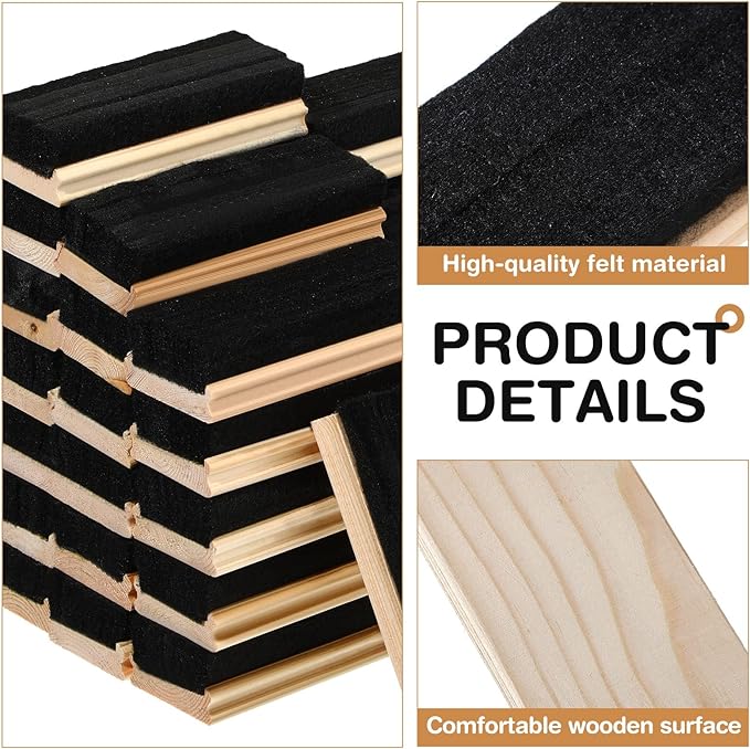 Felt Campus Style Erasers, Cleaner Dusters Felt Chalkboard Eraser for Kids Wood Chalk Eraser for Chalkboard Cleaners Dusters for Markers White Black Boards Paint School Students Teachers (36 Pieces)