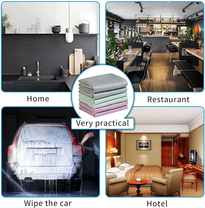 Microfiber Glass Cleaning Cloths | Streak Free Windows Mirrors & Cars Windshields Cleaning Towel | Glass Polishing Cleaning Cloth | All-Purpose Dust Dirt Cleaning Rags | Lint Free Pack of 18