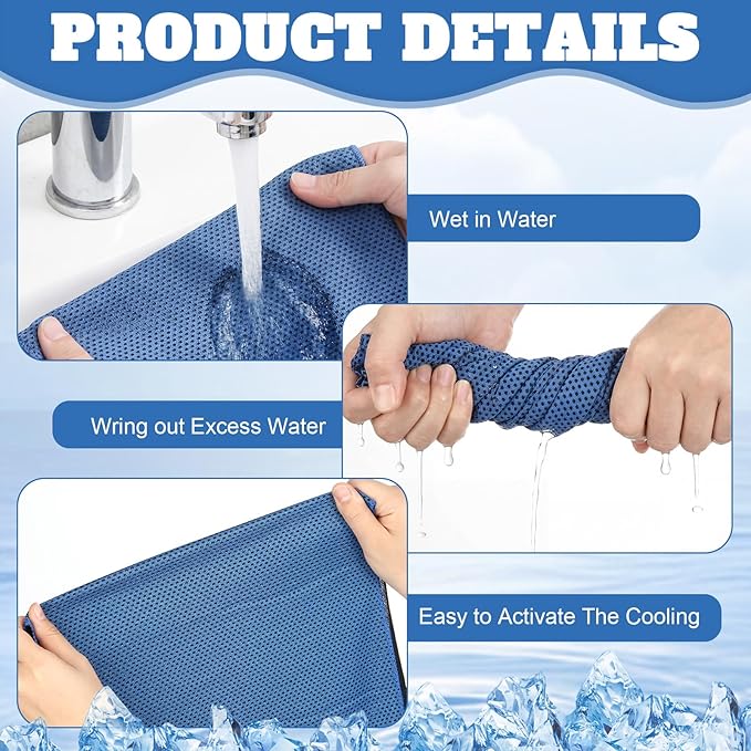 Cooling Towel Bulk - Neck & Face Cool Chilly Towels Microfiber Breathable Sport Sweat Rag for Gym, Yoga, Travel, Camping, Running, Outdoor