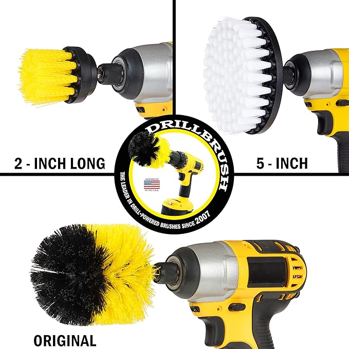 Cleaning - Bathroom Accessories - Drill Brush - Shower Cleaner - Shower Curtain - Shower Door - Shower Curtain - Bathtub - Cast Iron - Bath Mat - Tile - Grout Cleaner - Microfiber Cleaning Cloth